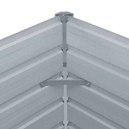 Canteiro elevado de jardim 400x80x77cm aço galvanizado cinzento