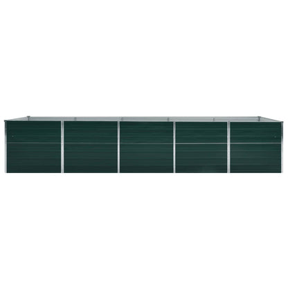 Canteiro elevado de jardim 400x80x77cm aço galvanizado verde