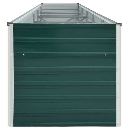 Canteiro elevado de jardim 400x80x77cm aço galvanizado verde
