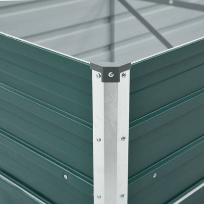 Canteiro elevado de jardim 400x80x77cm aço galvanizado verde