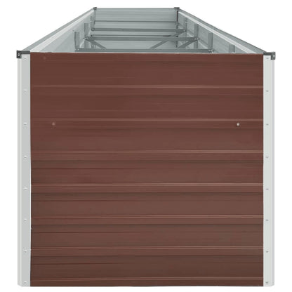 Canteiro jardim elevado 400x80x77cm aço galvanizado castanho