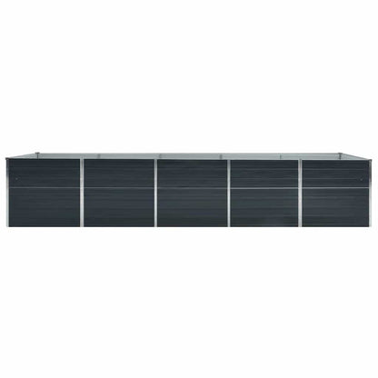 Canteiro jardim elevado 400x80x77cm aço galvanizado antracite