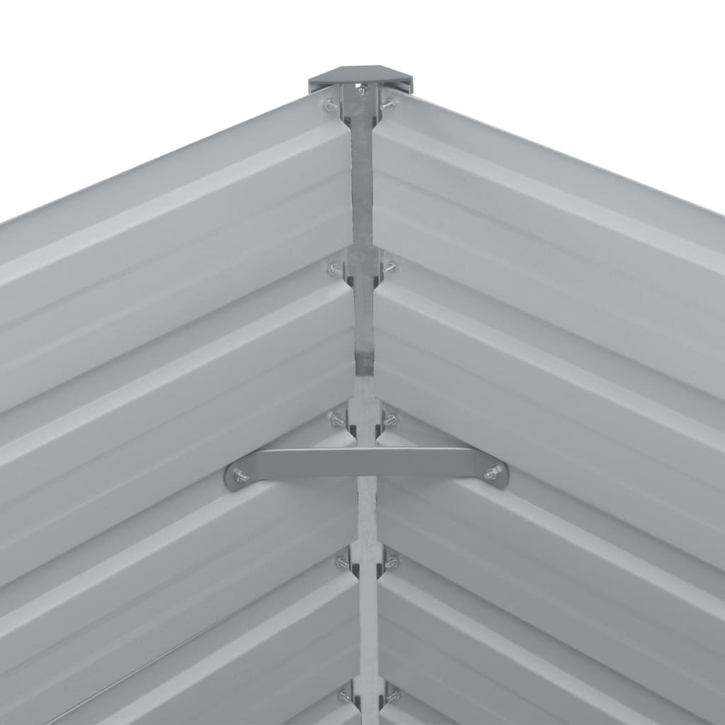 Canteiro elevado de jardim aço galvanizado 480x80x45cm cinzento