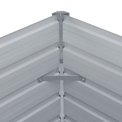 Canteiro elevado de jardim aço galvanizado 480x80x45cm cinzento