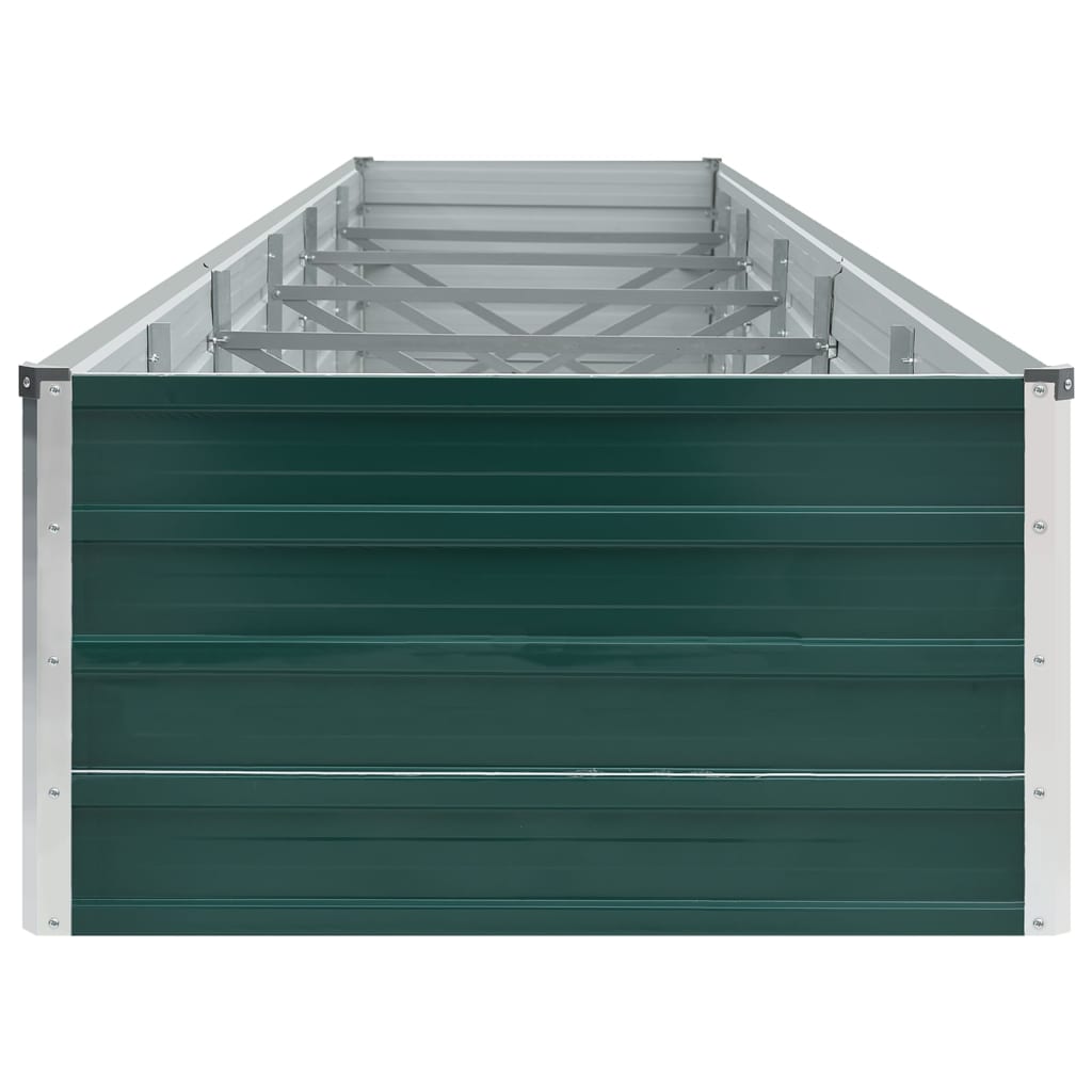 Canteiro elevado de jardim aço galvanizado 480x80x45cm verde
