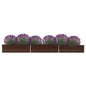 Canteiro elevado de jardim aço galvanizado 480x80x45cm castanho