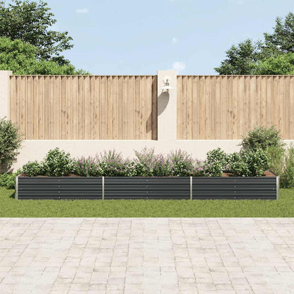Canteiro elevado jardim aço galvanizado 480x80x45 cm antracite