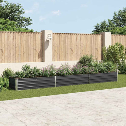 Canteiro elevado jardim aço galvanizado 480x80x45 cm antracite
