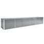Canteiro elevado de jardim 480x80x77cm aço galvanizado cinzento