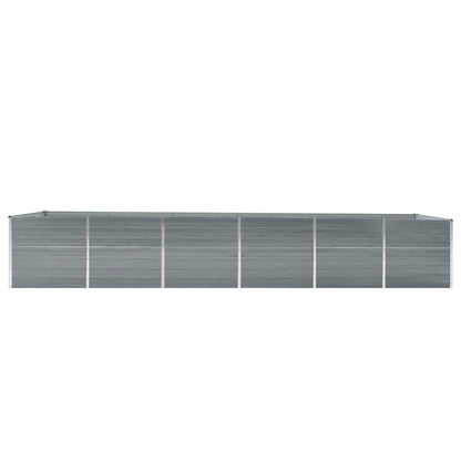Canteiro elevado de jardim 480x80x77cm aço galvanizado cinzento