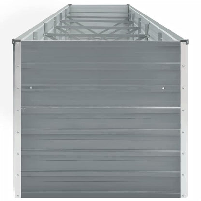 Canteiro elevado de jardim 480x80x77cm aço galvanizado cinzento