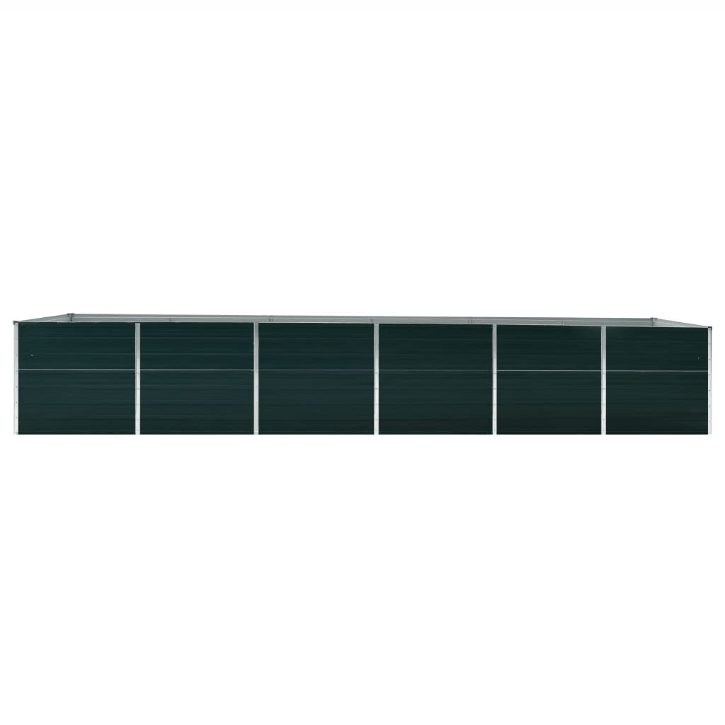 Canteiro elevado de jardim 480x80x77 cm aço galvanizado verde