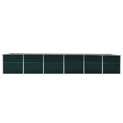 Canteiro elevado de jardim 480x80x77 cm aço galvanizado verde