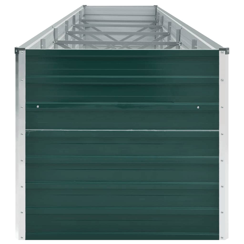 Canteiro elevado de jardim 480x80x77 cm aço galvanizado verde