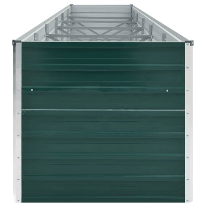 Canteiro elevado de jardim 480x80x77 cm aço galvanizado verde