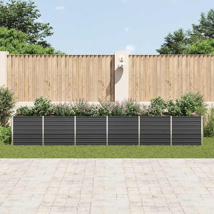 Canteiro jardim elevado 480x80x77cm aço galvanizado antracite