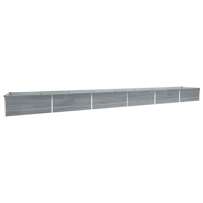 Canteiro elevado jardim aço galvanizado 600x80x45 cm cinzento