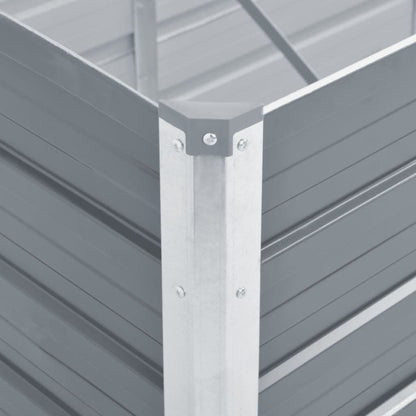Canteiro elevado jardim aço galvanizado 600x80x45 cm cinzento