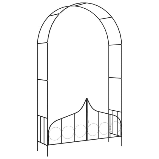 Arco de jardim com portão 138x40x238 cm ferro preto