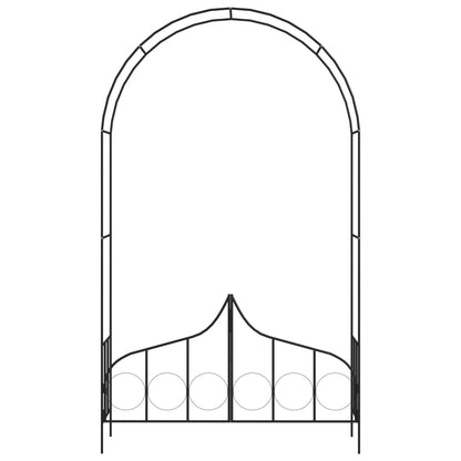 Arco de jardim com portão 138x40x238 cm ferro preto
