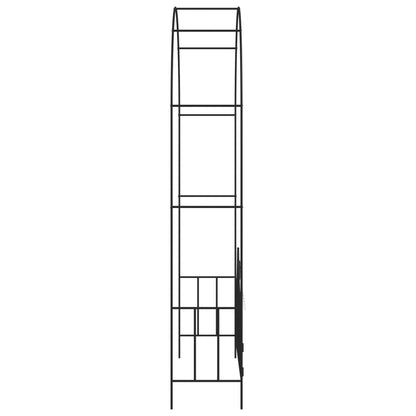 Arco de jardim com portão 138x40x238 cm ferro preto