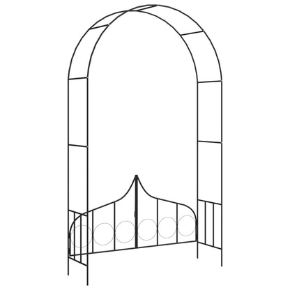 Arco de jardim com portão 138x40x238 cm ferro preto