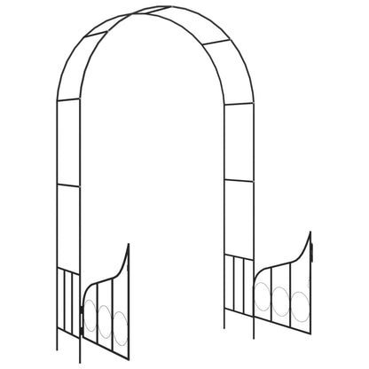 Arco de jardim com portão 138x40x238 cm ferro preto