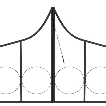 Arco de jardim com portão 138x40x238 cm ferro preto