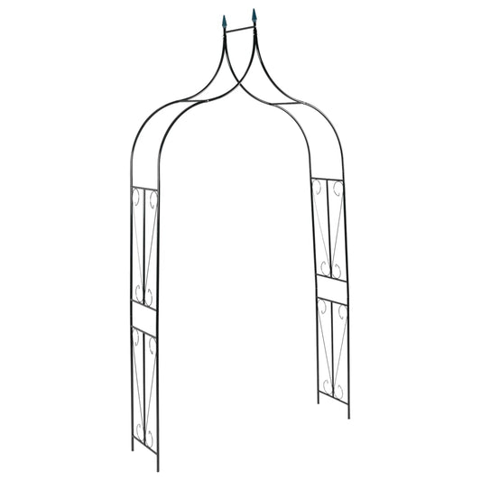Arco de jardim 142x37x275 cm ferro verde-escuro