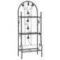 Suporte para plantas com 3 prateleiras 52x28x128 cm ferro preto