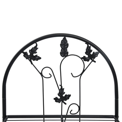Suporte para plantas com 3 prateleiras 52x28x128 cm ferro preto