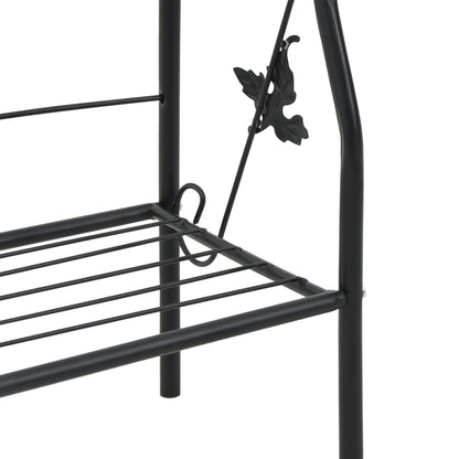 Suporte para plantas com 3 prateleiras 52x28x128 cm ferro preto