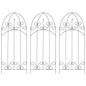 Suportes plantas trepadeiras 3 pcs 40x100 cm ferro preto