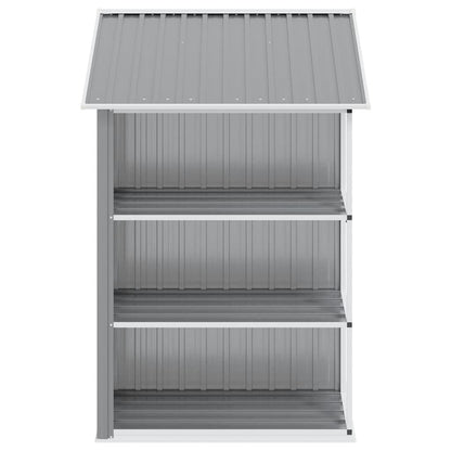 Abrigo de jardim c/ prateleiras 205x130x183 cm ferro cinzento