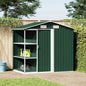 Abrigo de jardim c/ prateleiras 205x130x183 cm ferro verde
