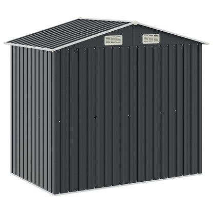 Abrigo de jardim c/ prateleiras 205x130x183 cm ferro antracite