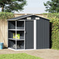 Abrigo de jardim c/ prateleiras 205x130x183 cm ferro antracite
