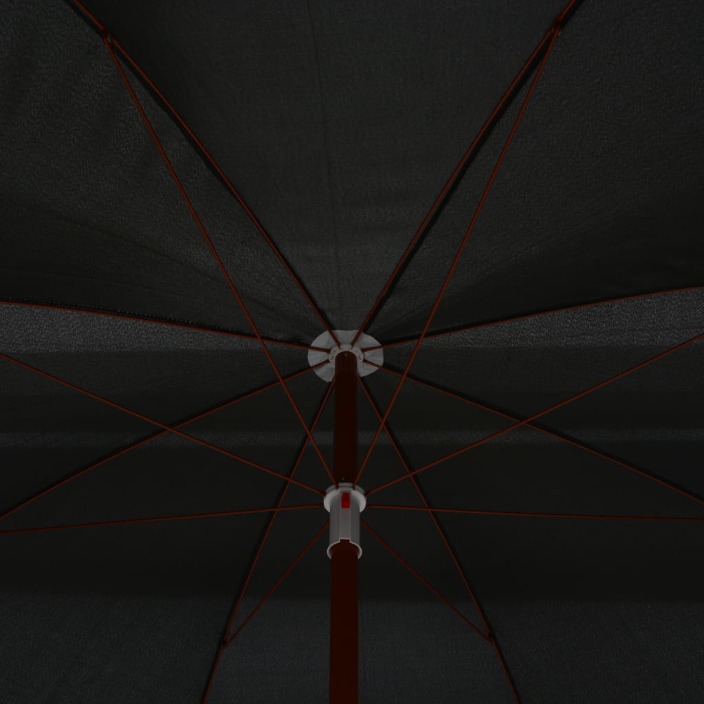 Guarda-sol de jardim com poste de aço 300 cm antracite