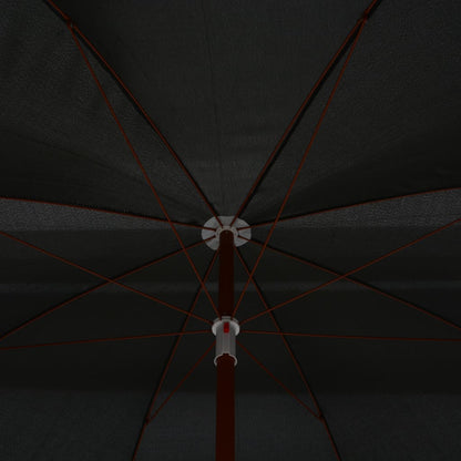 Guarda-sol de jardim com poste de aço 300 cm antracite