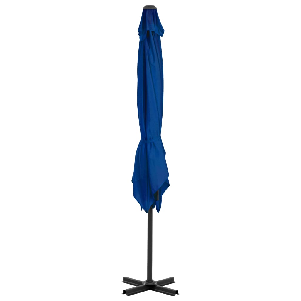 Guarda-sol cantilever com poste alumínio 250x250 cm azul ciano
