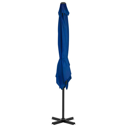 Guarda-sol cantilever com poste alumínio 250x250 cm azul ciano