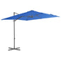 Guarda-sol cantilever com poste de aço 250x250 cm azul ciano