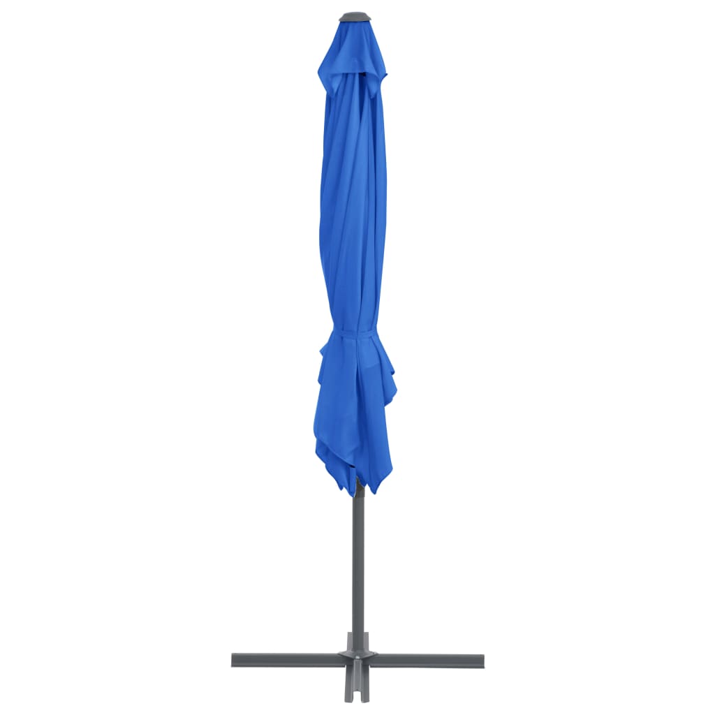 Guarda-sol cantilever com poste de aço 250x250 cm azul ciano