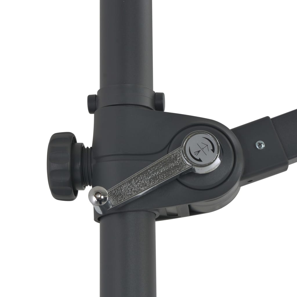 Guarda-sol de jardim cantilever c/ poste de aço 300 cm preto