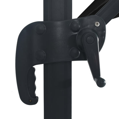 Guarda-sol c/ luzes LED e poste de alumínio 400x300 cm preto