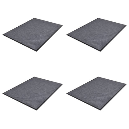 Tapetes de porta PVC 4 pcs 90x60 cm cinzento