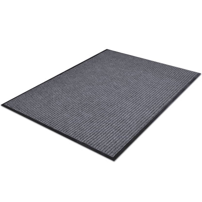 Tapetes de porta PVC 4 pcs 90x60 cm cinzento