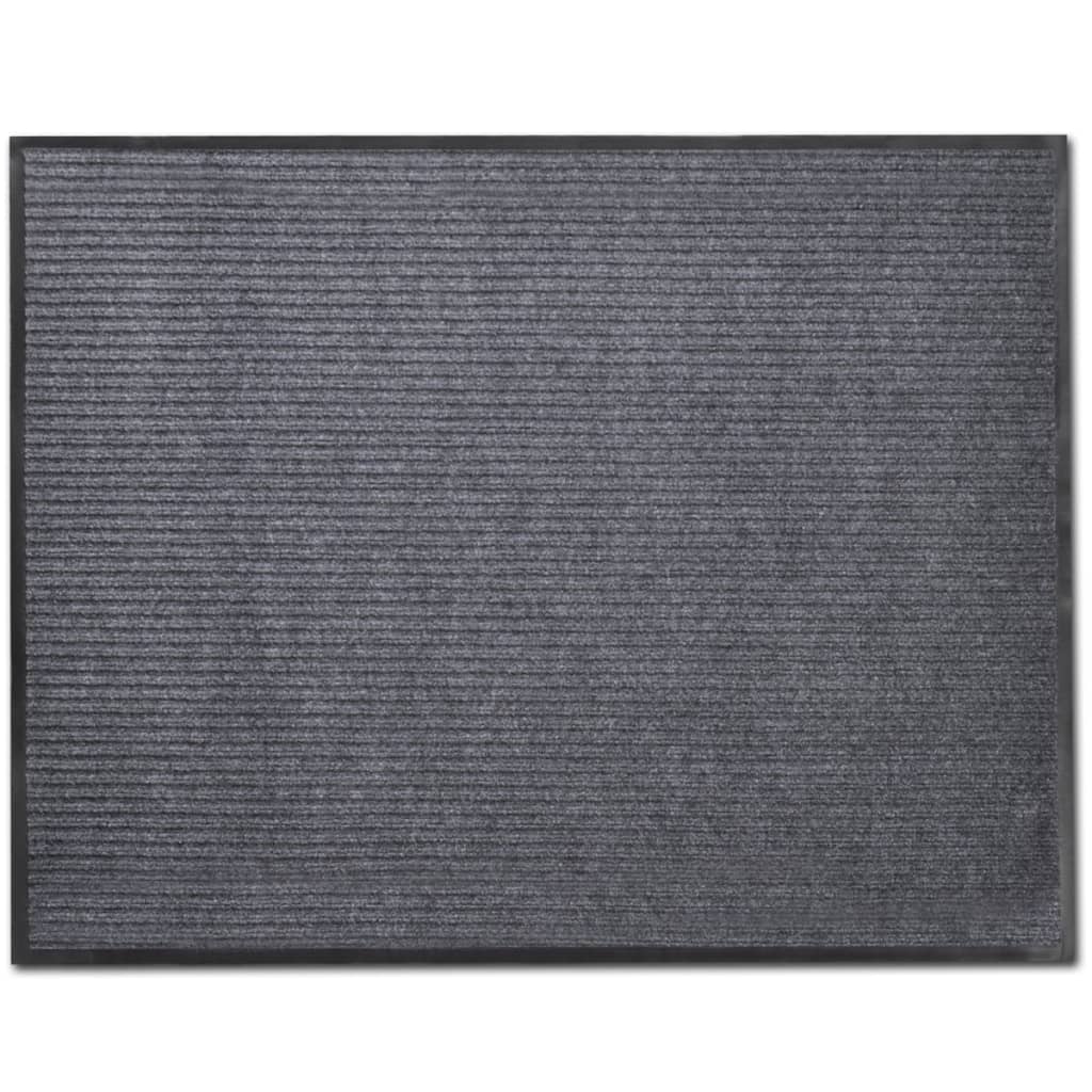 Tapetes de porta PVC 4 pcs 90x60 cm cinzento