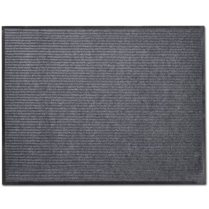 Tapetes de porta PVC 4 pcs 90x60 cm cinzento