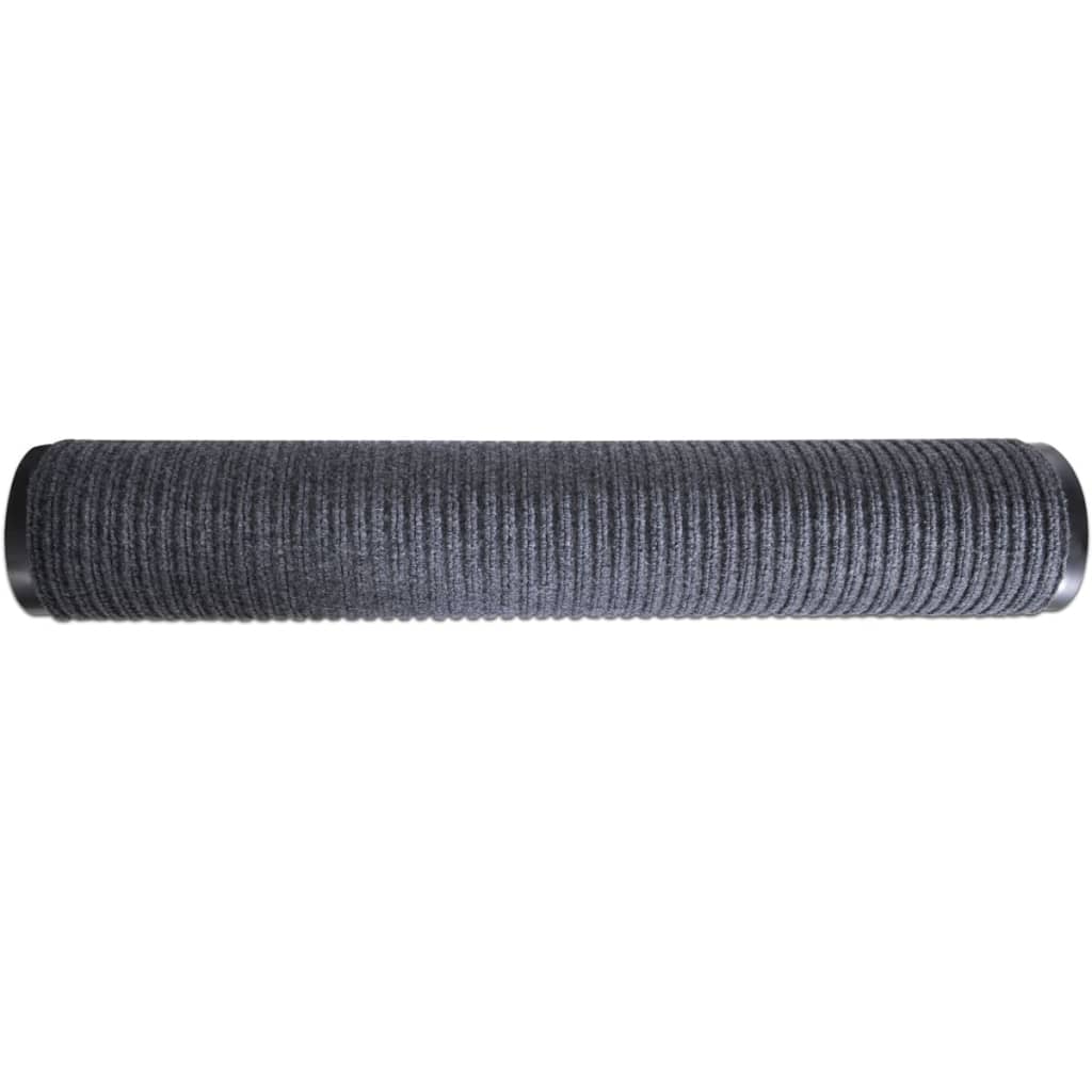 Tapetes de porta PVC 4 pcs 90x60 cm cinzento